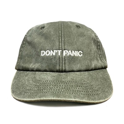 Don't Panic Washed Embroidered Dad Baseball Cap || Dadcap Mütze Strapback Calm