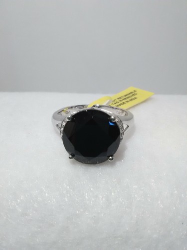Thai Black Spinel Zircon Ring in Platinum over Sterling Silver size 5, 7.29 cts. - Picture 5 of 8