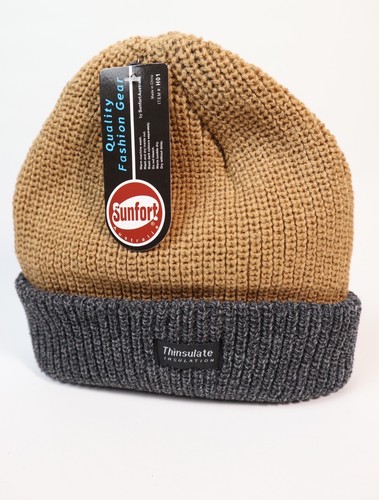 Thinsulate Knitted Thermal Beanie in Black, Brown, Grey, Mustard, Navy, Red - Picture 18 of 19