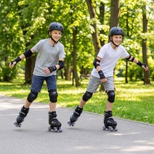 Kids Roller Skates w/Light-up Wheels, Safety Protection for Beginners Ages 9-14
