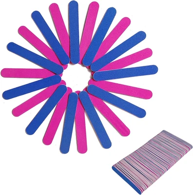 BODIIWULIU 100 Stück Mini-Nagelfeilen, Doppelseitig, Körnung 180/240, Tragbar, Professionel