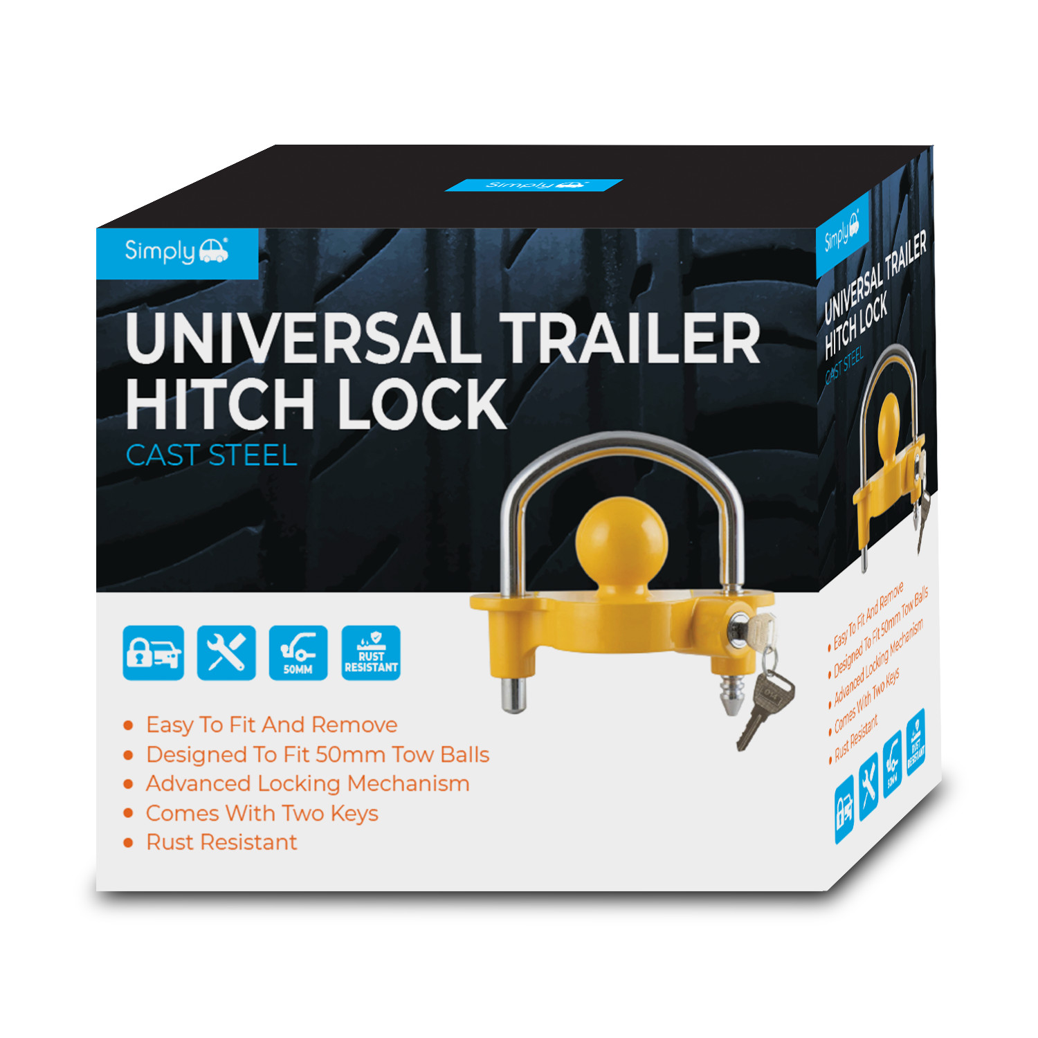 Simply Auto Universal Trailer Hitch Lock Deters Theft Adjustable Easy to Use - Image 4