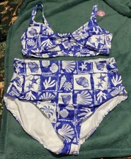 BN Plus Size Two Piece Swimsuit Skirt Tummy Control Bikini Set. Size XXL UK 22