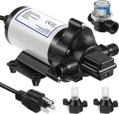 Water Pressure Diaphragm Pump Industrial 115V 4 GPM 45 PSI, Self Priming Water B