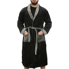 Adultes Peignoir Polaire Noir Robe de Chambre Souple Changer la Couche Femme