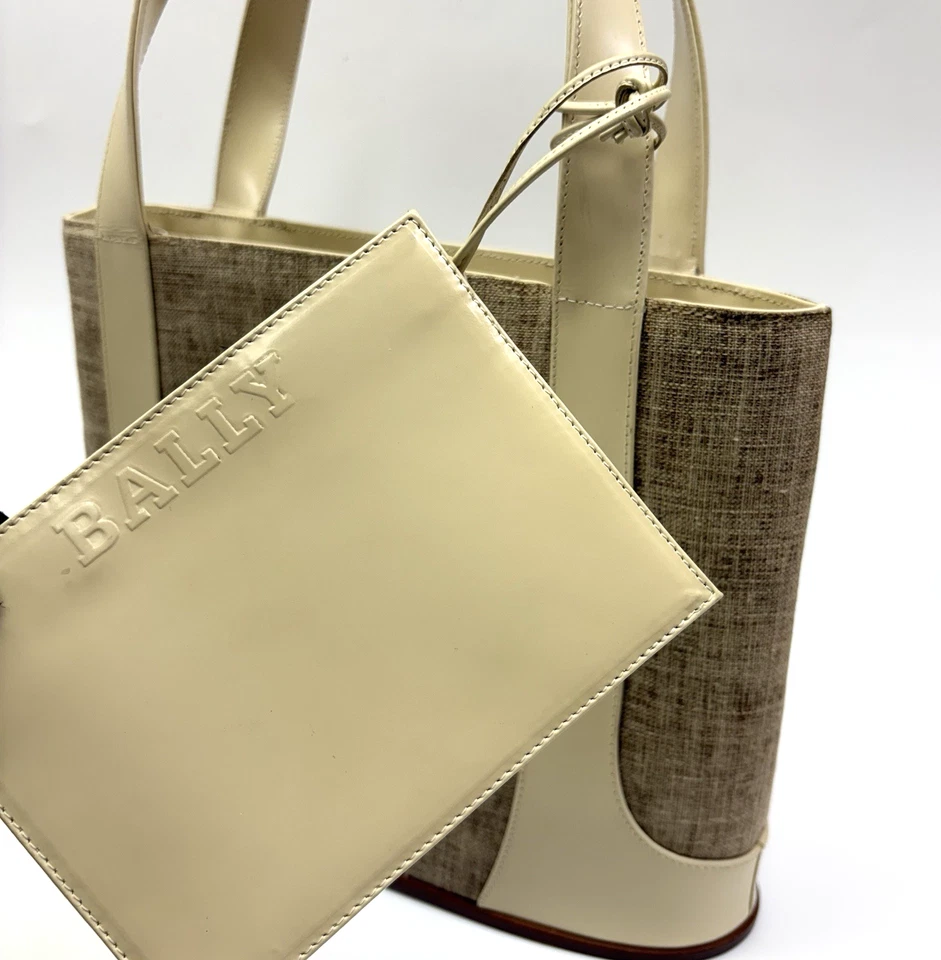 Auténtico bolso de mano Bally y cuero beige de Japón0801 Foto 3 de 4