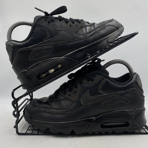 Nike Air Max 90 Triple Black Sneaker Größe UK 5 Damen Leder Gym Freizeit