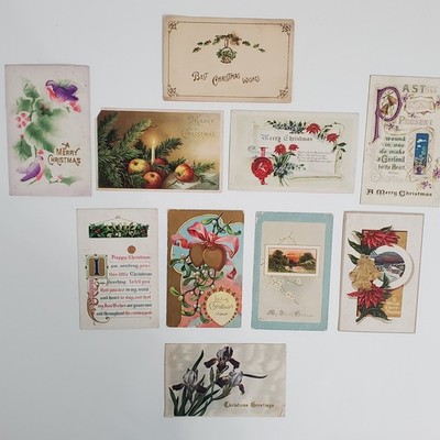 Lot of 10 Vintage Antique CHRISTMAS Postcards~Early 1900's
