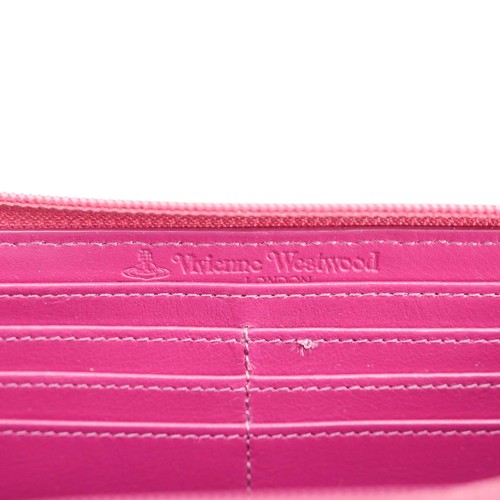 Vivienne Westwood Embossed Croc-Effect Leather Zip Wallet – Fuchsia - Picture 14 of 19