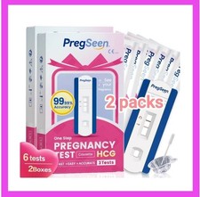 2 X PREGSEEN Early Pregnancy Test Kit HCG Cassette UPT Tests 99.99  Acc. strips