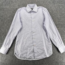 Canali Mens Long Sleeve Cotton Twill Button up Dress Shirt Size 38-15