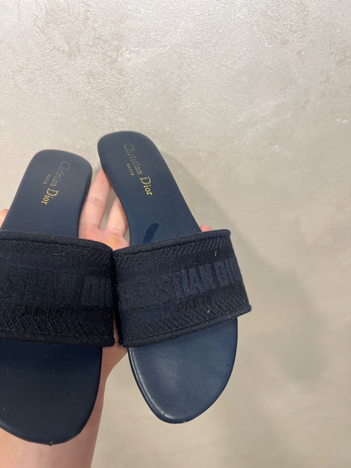 Christian Dior Dway Slide Sandals Blue Logo Canvas Women’s EU 40 image 4