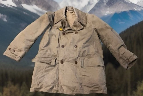 Vintage WWII 1940s M-38 US Military Mackinaw Jacket Jeep Coat Wool-Lined Sz 36R