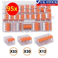 95x For Wago 221 Electrical Connectors Wire Block Clamp Terminal Cable Reusable