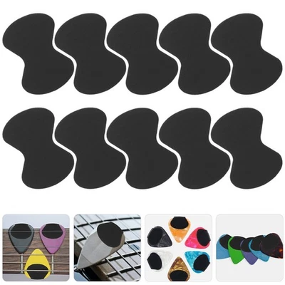 10Pcs Black Silicone Guitar Pick Anti-Slip Grips Self-Adhesive Supplies - Image 1 of 4