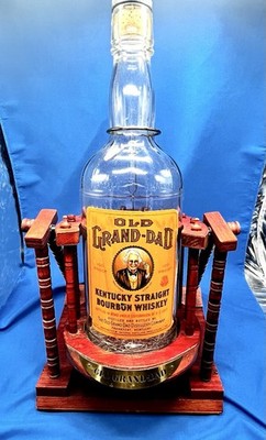 Vintage Old Grand-Dad Kentucky Straight Bourbon Whiskey Bottle & Display 24 