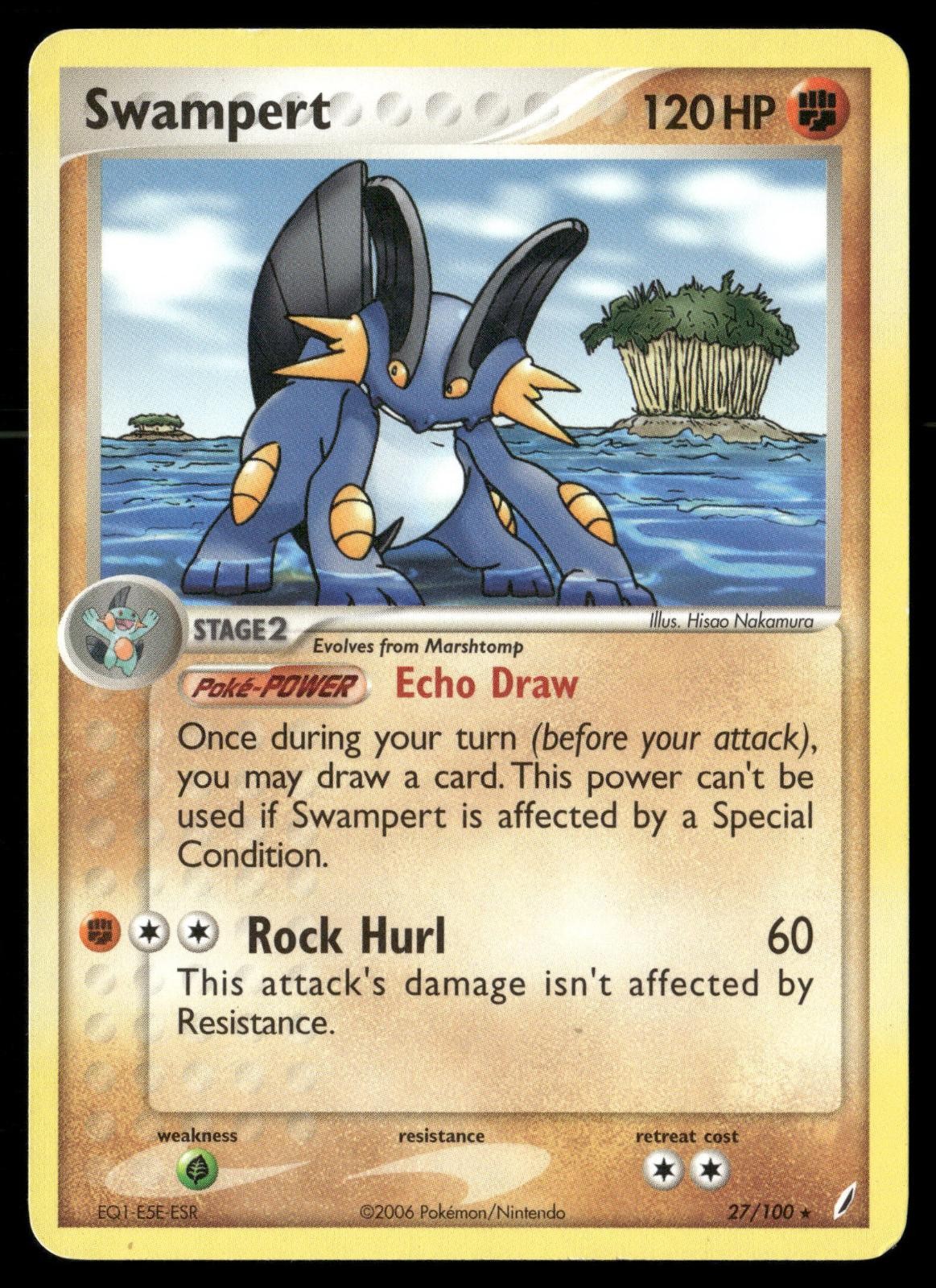 Swampert 27/100 Rare Crystal Guardians Pokemon MP