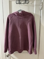 Green Tea Women's Quilted Pullover Hoodie, Mulberry Color, Size X-Large