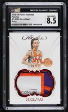 2018-19 Panini Flawless Patch Ruby 2/15 Steve Nash #P-SNH PSA 8.5 Patch HOF 3d3