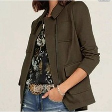CAbi Academy Blazer Olive Green Small Utility Academia Business