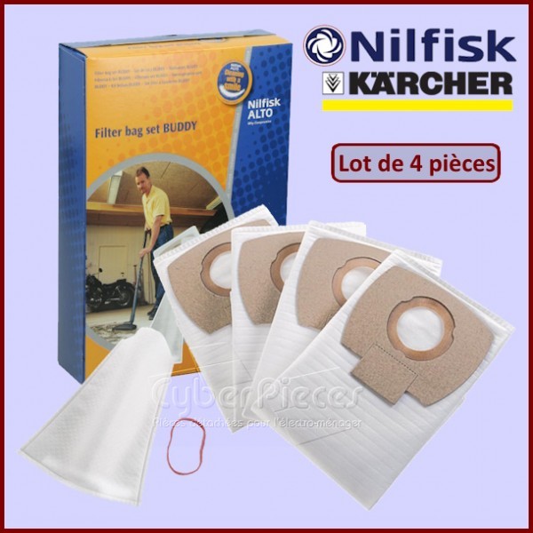 Sacs aspirateur Nilfisk Buddy par 4 pièces pour modèle 302002403