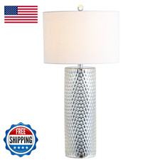 Jonathan Y 30 Silver Isabella Studded Glass Table Lamp Contemporary Glam Silver
