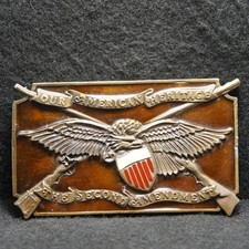 WK15143 NOS VINTAGE 1976 OUR AMERICAN HERITAGE THE SECOND AMENDMENT BELT BUCKLE