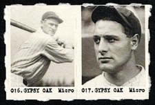 EARLE COMBS - LOU GEHRIG Uncut 2-Card Panels VERY RARE Baseball MICRO Card
