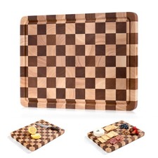Checkered Cutting Board 1 Inch Thick End Grain Butcher Block Wood Rectangular