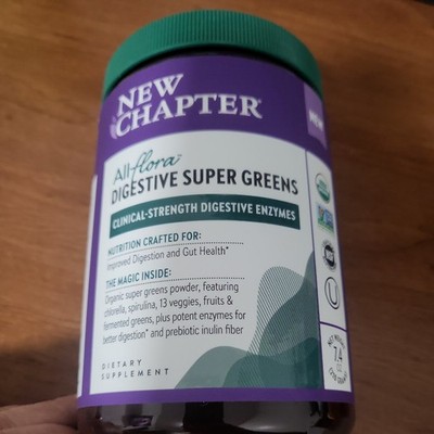 New Chapter All-Flora Digestive Super Greens Powder 7.4oz Exp 03/2027