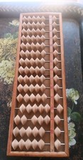Japanese Abacus Vintage Wooden Soroban Calculator 1/5 Beads 15 Rows 13" from JP