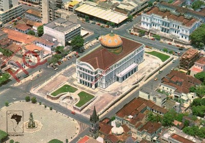 Picture Postcard__Brasil, Aerial View, Amazonas Theatre