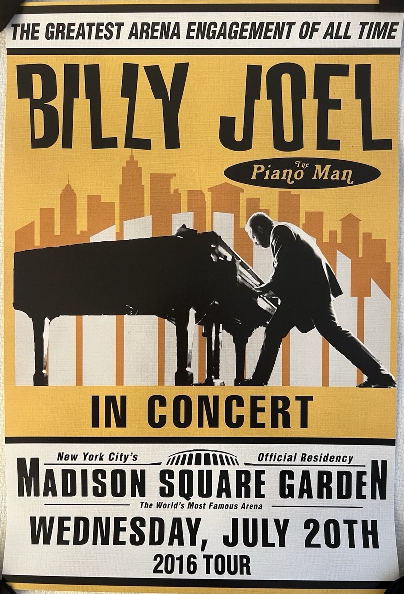 BILLY JOEL POSTER MSG NYC SHOW 7/20/2016 MADISON SQ GARDEN PIANO