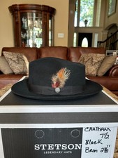 Stetson Chatham Royal Deluxe Black 7 1/2 Quality Fedora
