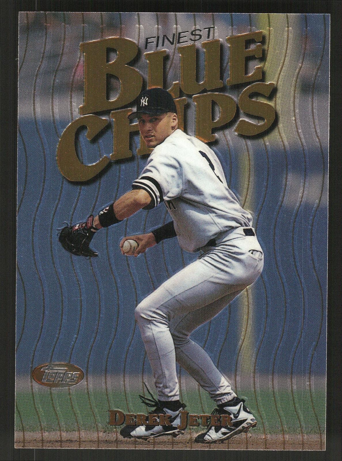 1997 Topps Finest #15 Derek Jeter BLUE CHIPS Theme B26 New York Yankees