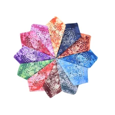 Bandana 12Pcs Dye Bandanas,Multi Purpose Cowboy Head Wrap Necktie Face Cover
