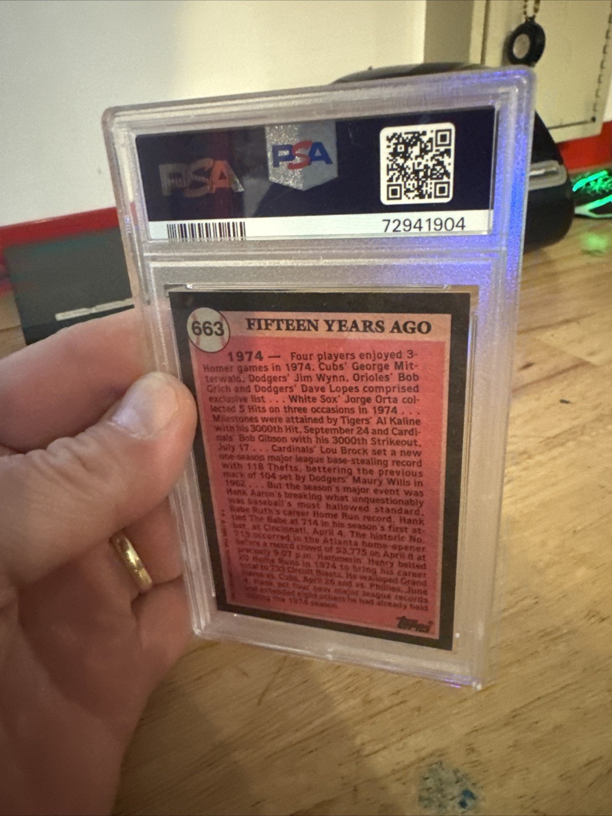 Hank Aaron Vintage Baseball Card PSA 6 Topps Braves Collector MLB HOF 1989 Gift view 15