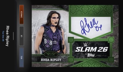 Rhea Ripley - Green Foil Top Shelf Signature Iconic - Topps Slam WWE Tier One 26