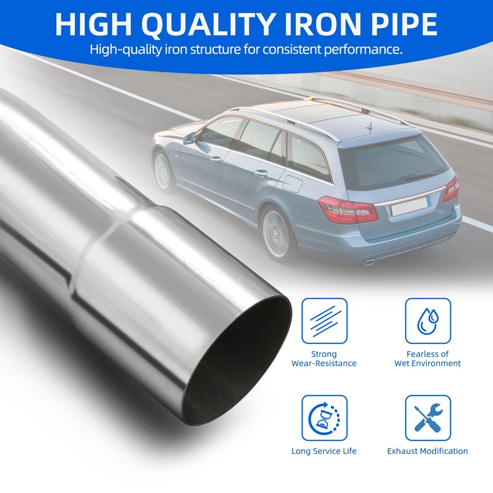 For Chevy k1500 Exhaust Pipe Kit 2.5'' Stainless Steel Mandrel Bent Slip On DIY - Image 4 of 4