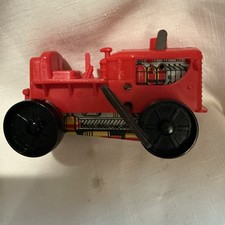 WORKING 1960's Louis Marx Wind-Up Plastic Over Tin Litho Diesel Farm Tractor