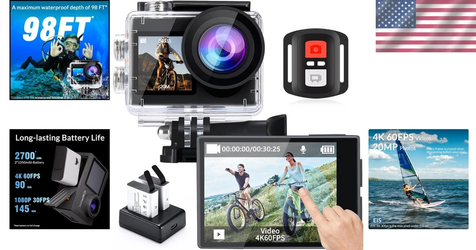 Compact 4K Action Camera with Rich Accessories - Image 2 of 4