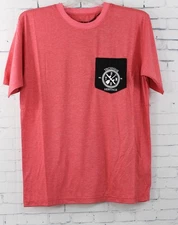 Technine Heritage Pocket Short Sleeve T-Shirt Mens Medium Red New