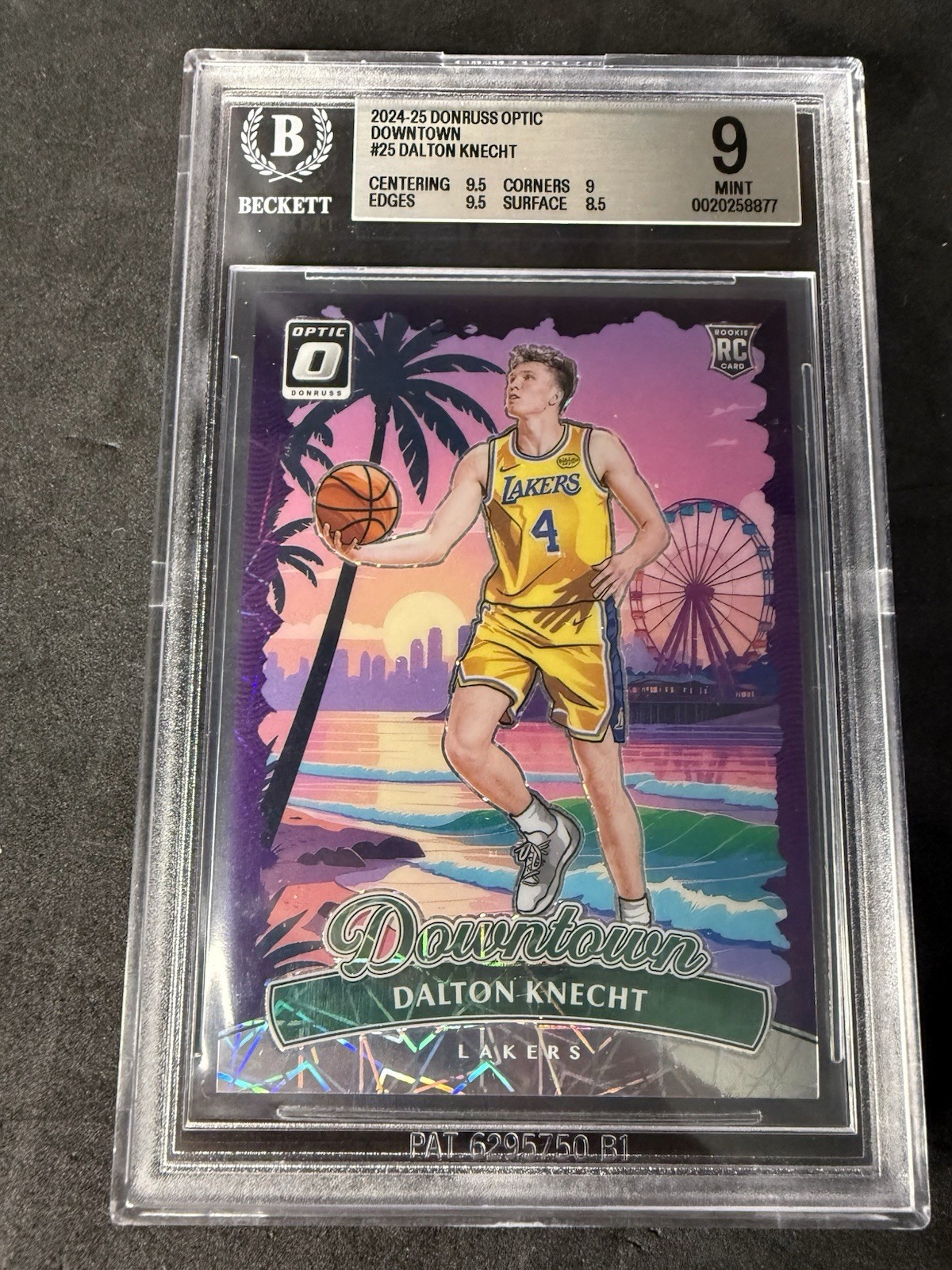 2024-25 Panini Donruss Optic Dalton Knecht Rookie Downtown BGS 9 Mint Lakers