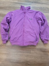 Patagonia Kids Vtg Bomber Jacket 12 Nylon/ Fleece Lined Zip Made In USA Purple