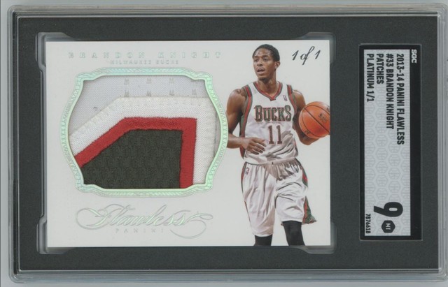 2013-14 Panini Flawless PLATINUM Brandon Knight Patch 1/1 SGC 9 Bucks #33 C41