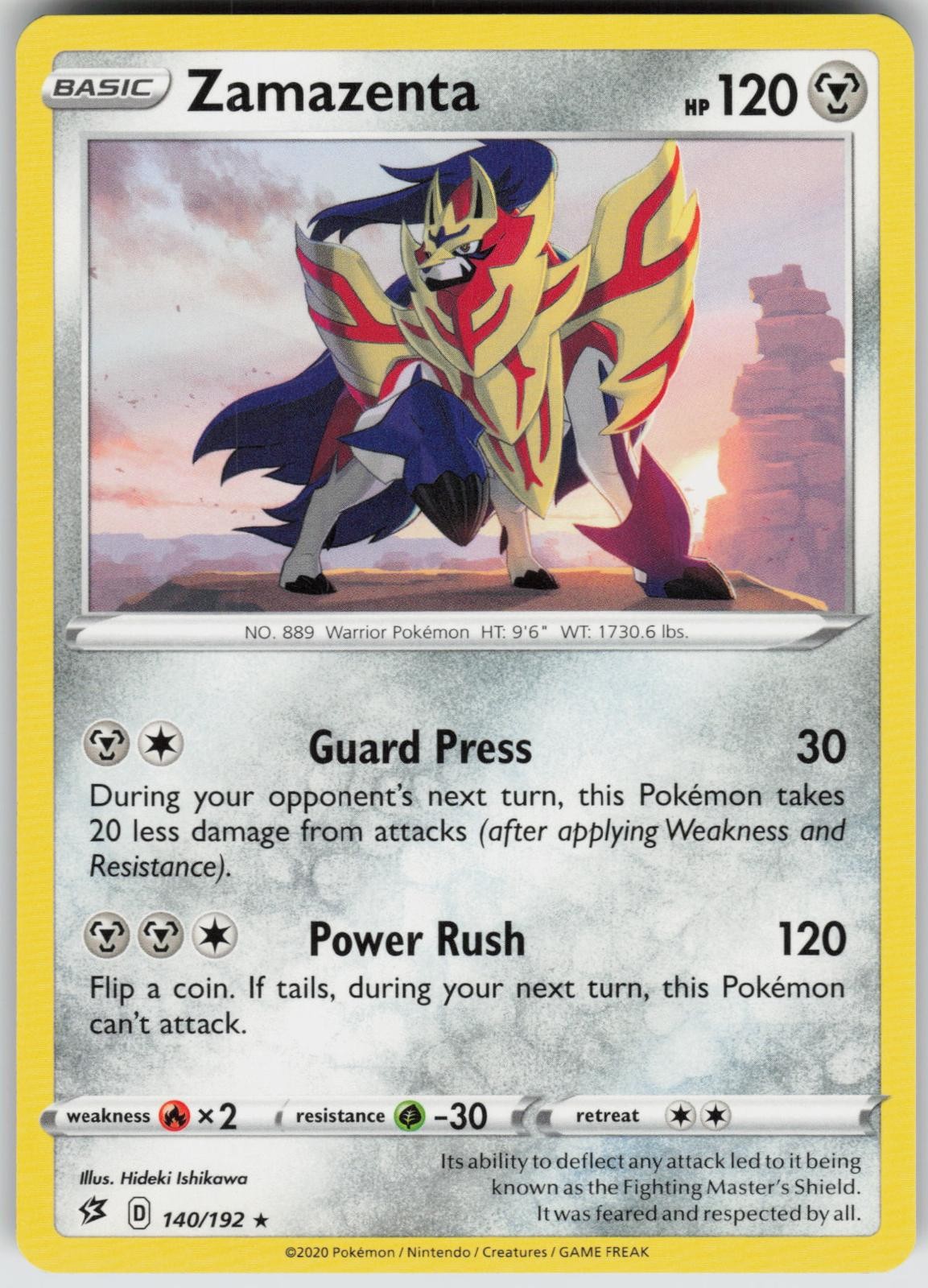 Zamazenta 140/192 Rebel Clash Pokemon TCG Near Mint