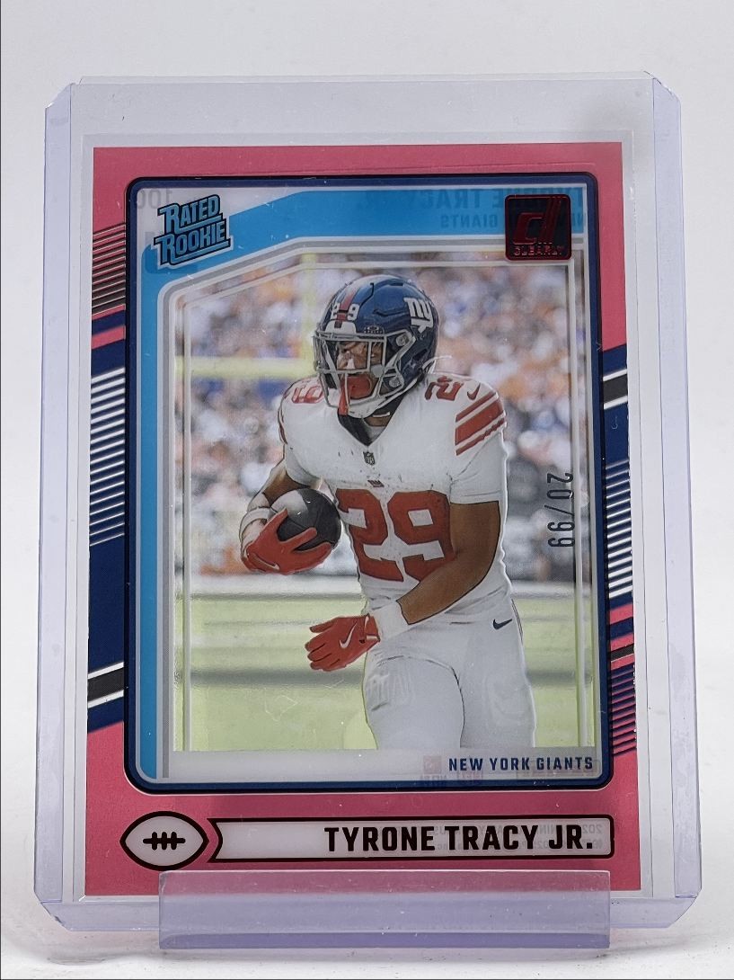 TYRONE TRACY JR. 2024 CLEARLY DONRUSS RATED ROOKIE RED GIANTS RC /99 Q3152
