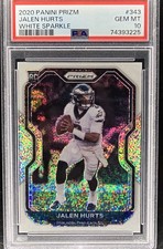 2020 Panini Prizm - Rookie Jalen Hurts #343 White Sparkle Prizm (RC) POP 9
