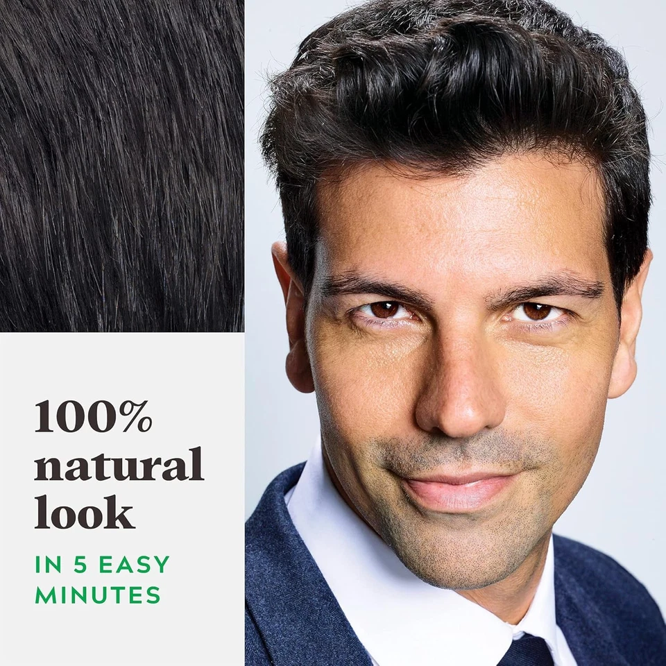 Champú para color de cabello Just for Men H-55 NEGRO REAL (paquete de 3) verde Foto 4 de 4