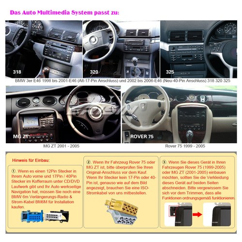 8-Kern 64GB Android 14 DVD Autoradio GPS Navi für BMW 3er E46 M3 Rover 75 MG ZT - Bild 24 von 24
